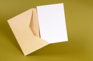 Envelope with blank message card